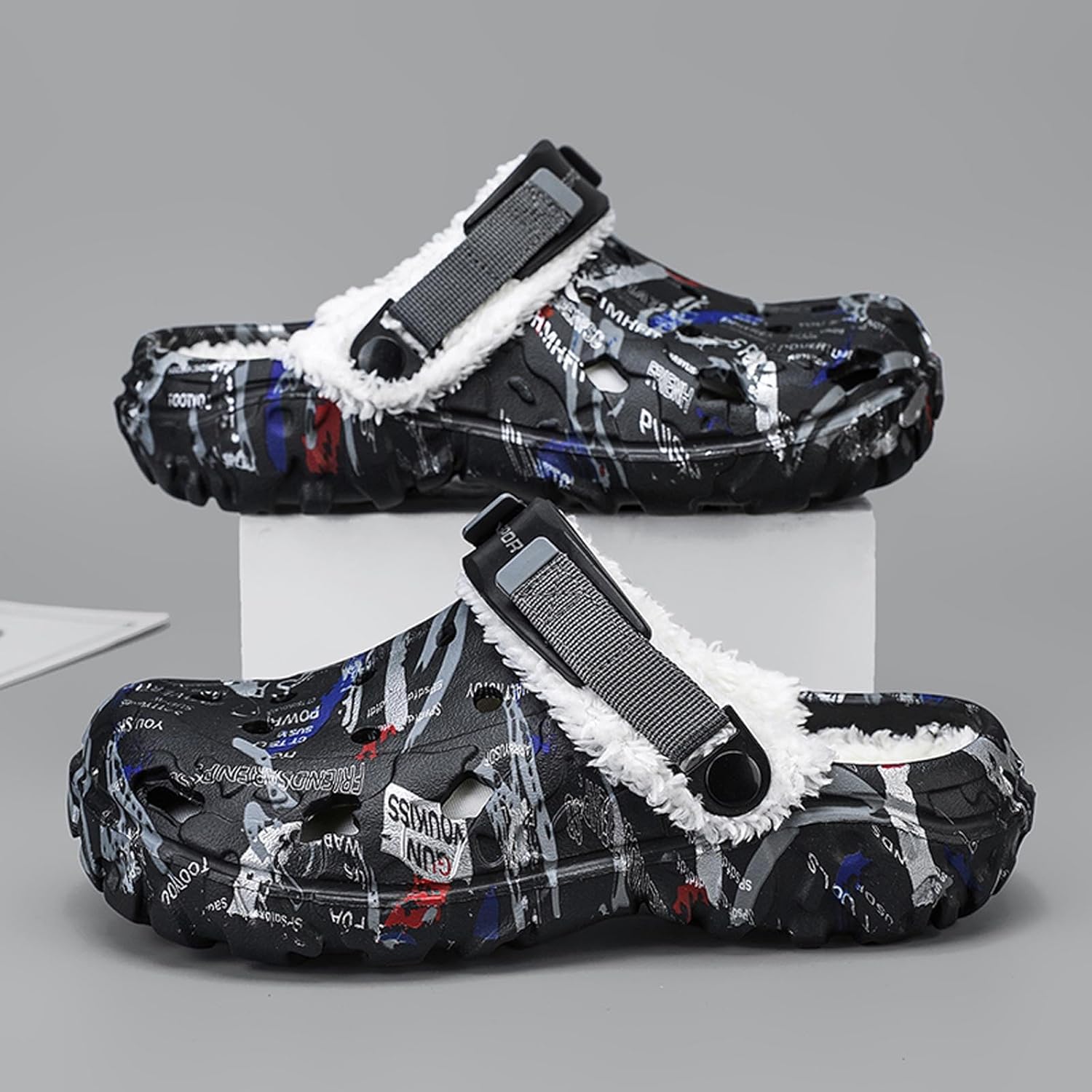 Meidiastra Women's Mens Fur Lined Clogs Waterproof Non Slip Garden Shoes Warm Plush House Slippers Indoor Outdoor Mules - Image 3