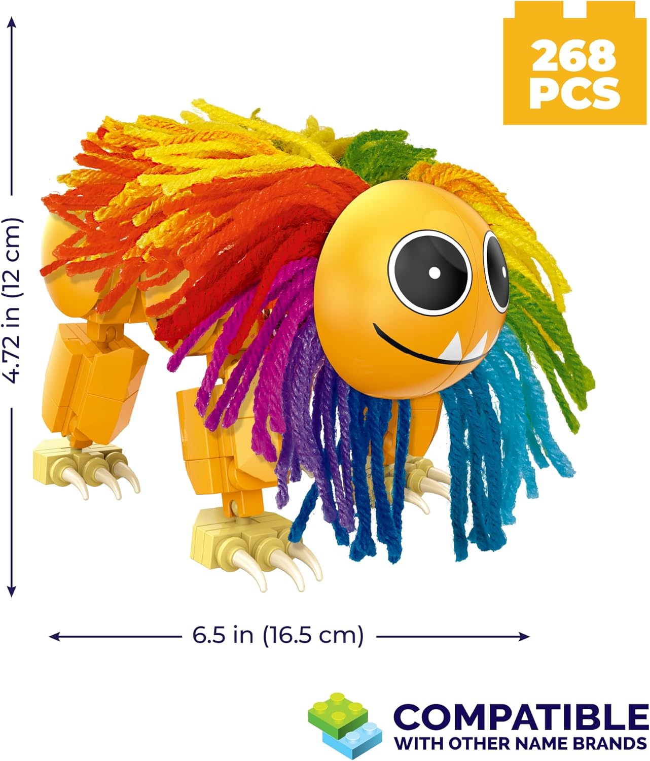 Brickcraft Poppy Playtime Chapter 4 Yarnaby Building Set with Real Yarn, 268 Piece Fully Posable Creature Action Figure, Collectible Horror Game Building Toys Gift for Boys & Girls Ages 8 and Up