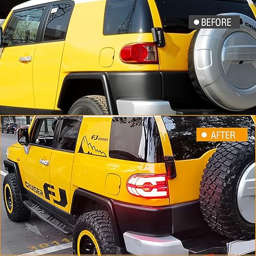 Miniatura 4 de TT-ABC Ultimate Mods - Luces traseras para Toyota FJ cruiser 2006-2020, luces traseras LED, lámpara modificada (ahumado)