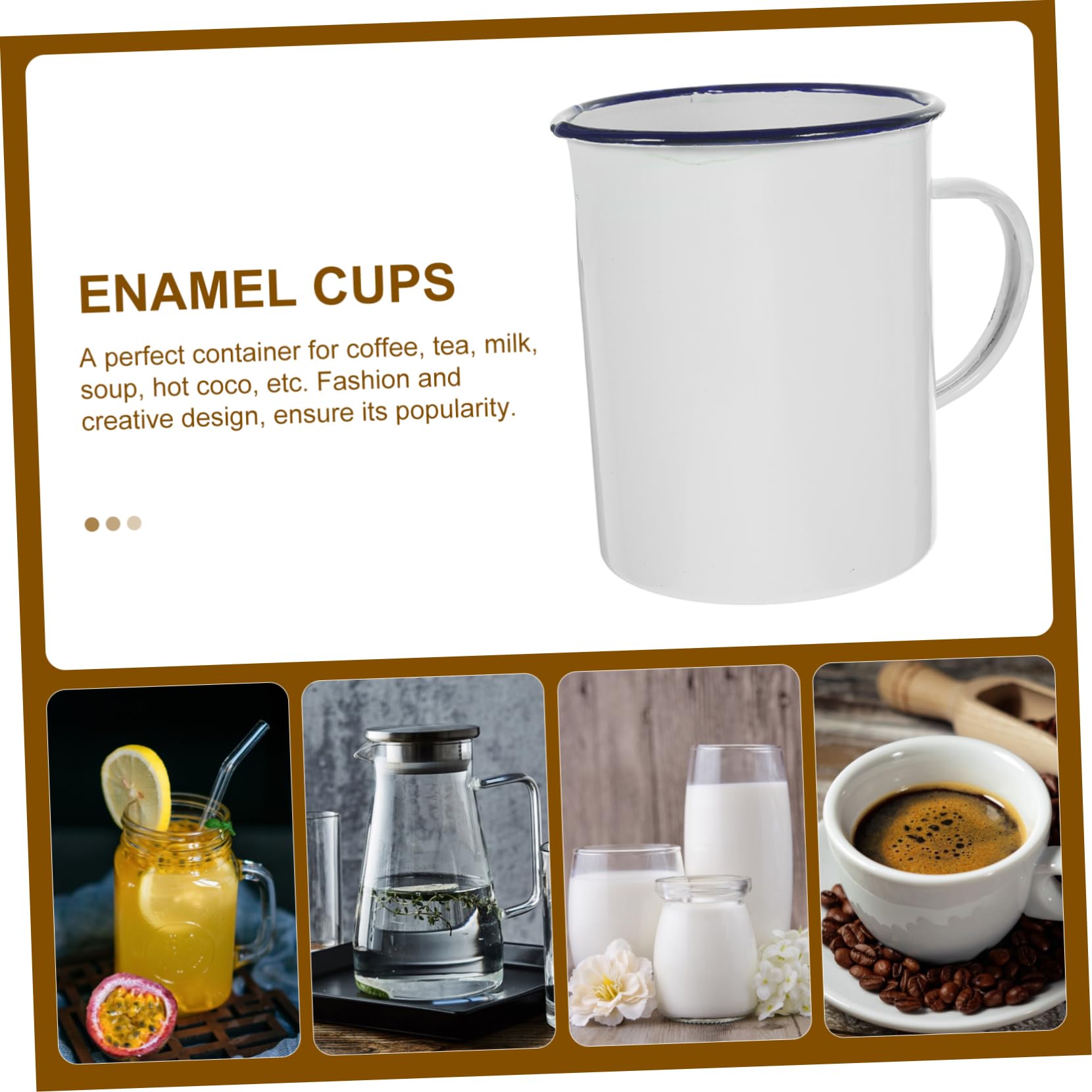 Alipis 4 Stück Emaille-Messbecher Emaille-Topf faltbare Wasserflasche Outdoor-Camping-Becher Tassenreise emaille tassen kaffeekännchen coffee pot wassernapf Tasse Becher Becherbecher Weiß