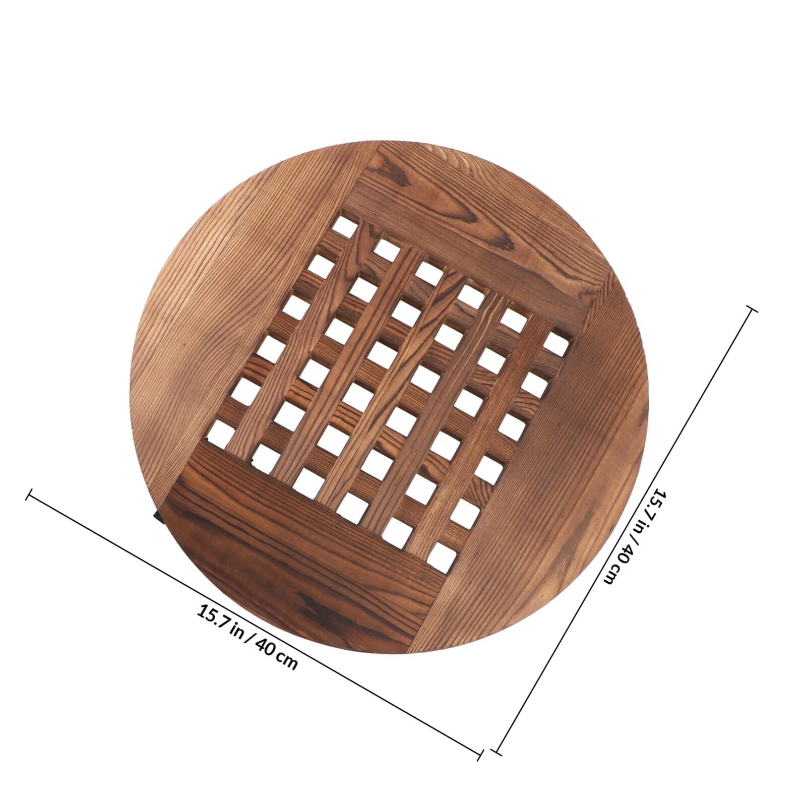 Bandeja Redonda de Madera Maciza para Macetas Grandes 40 Cm Ruedas Giratorias Base Móvil para Plantas Interior y Exterior Soporte Jardinera Macetero