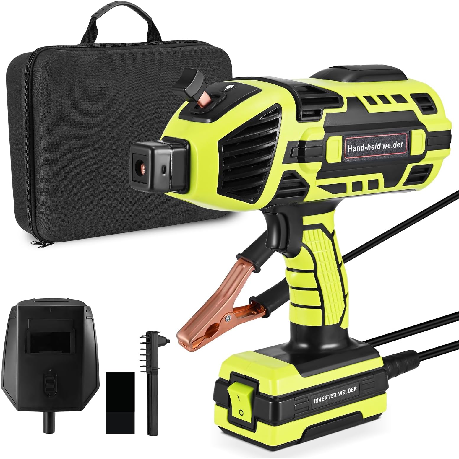 Upgraded Welding Machine, 220V Handheld Welder with IGBT Inverter 6 Variable Current Adjustment,20-120Amp Adjustable Output Current,Suitable for 3/32″- 1/8″ (2.5-3.2mm) Welding rods (Green)