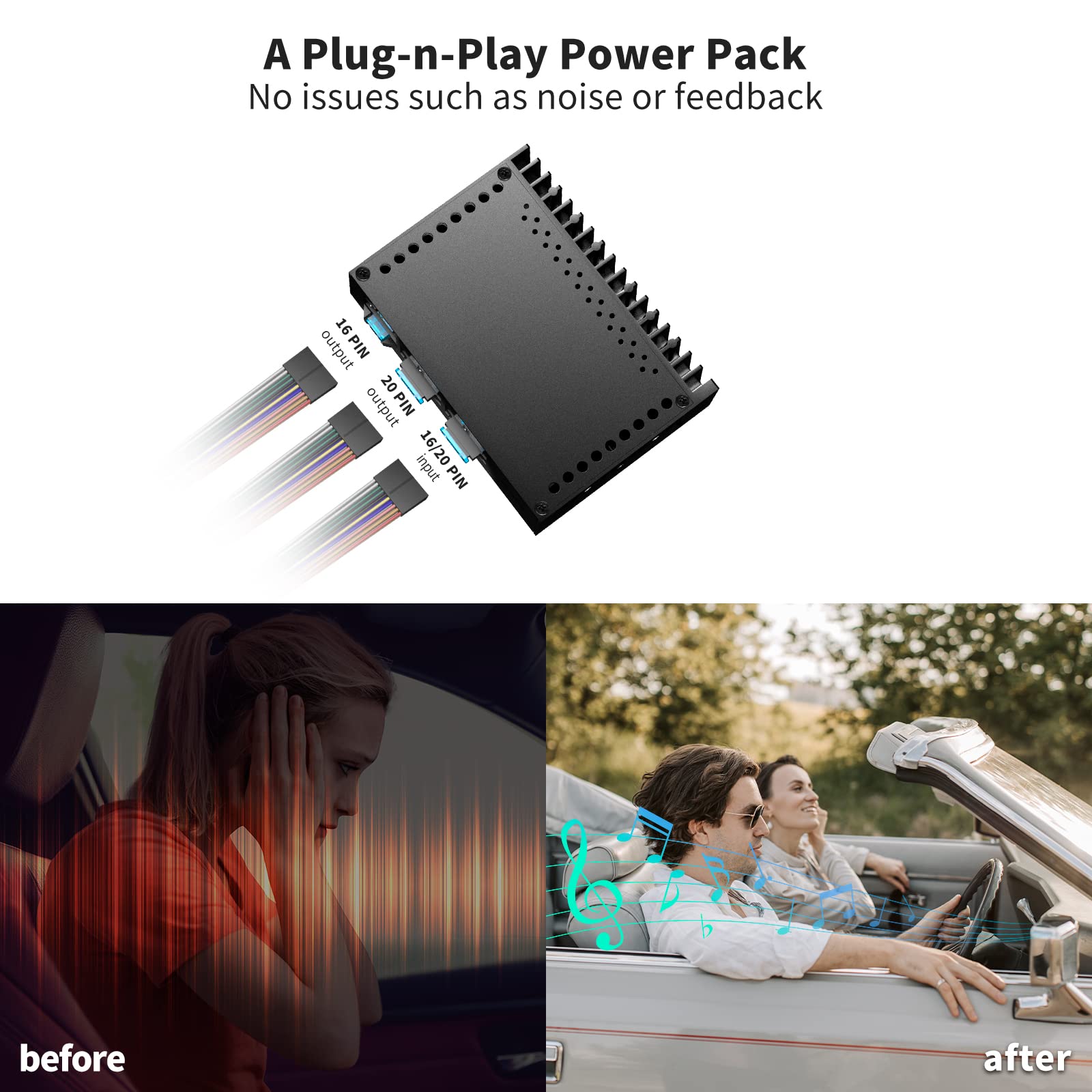 Amazon.co.jp: ATOTO カーアンプ 4チャンネル 最大電力400ワット 2/4Ω