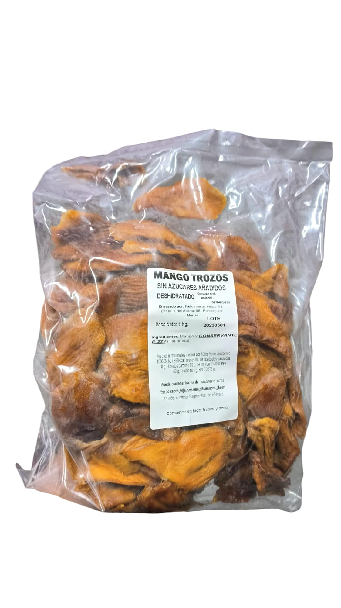 Mango Deshidratado SIN Azucar añadida 1 Kg - pelluz
