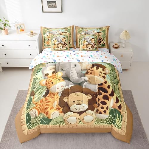 Feelyou Animal King Tiger Comforter Set Toddler Size Kids Boys Girls