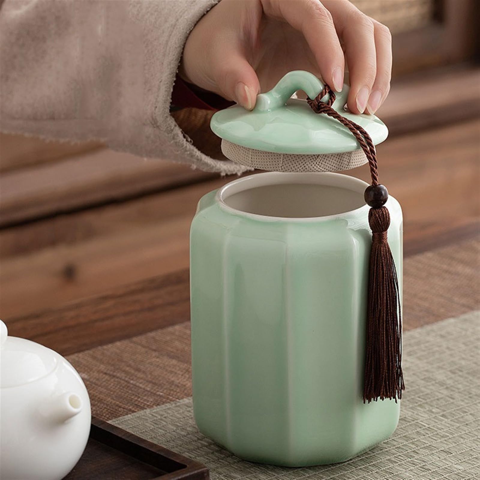 Contenitore per Il tè Lattine di Zucchero in Ceramica Decorazioni Decorative di Fascia Alta Serbatoi Domestici for tè Verde e tè Nero Scatola da tè