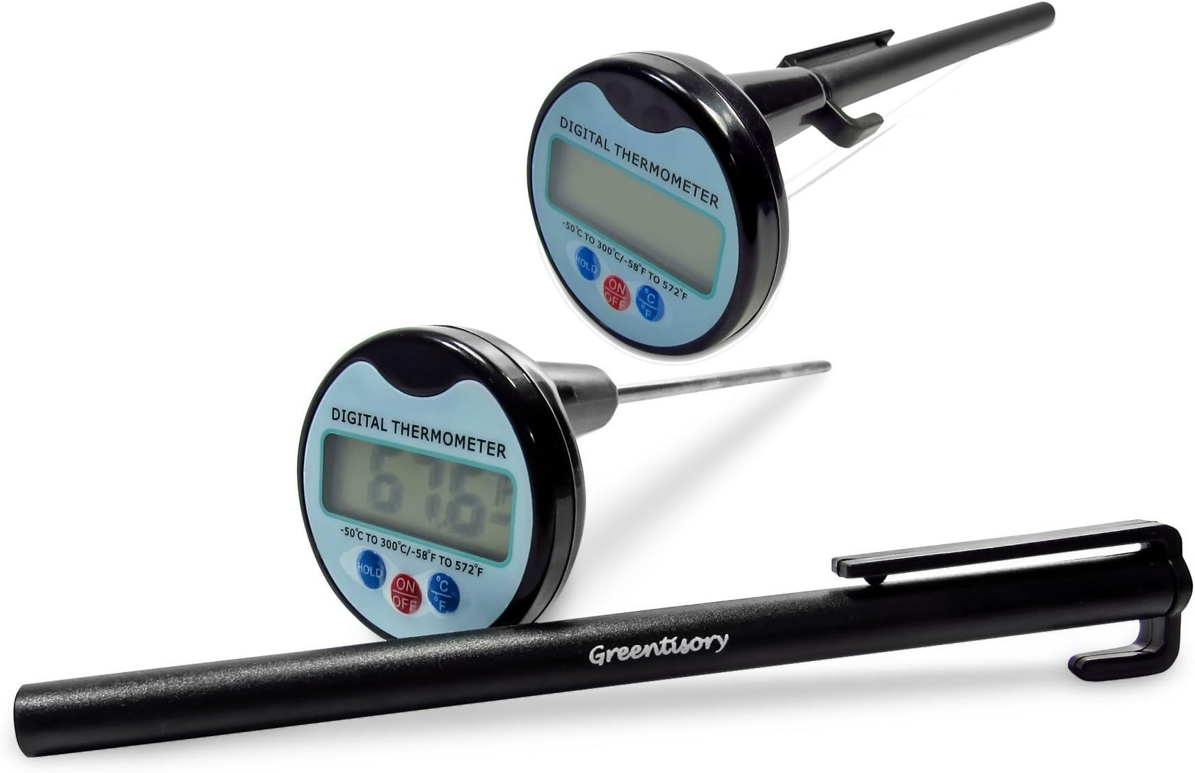 Greentisory Instant Read Kitchen and BBQ Grill Digital Meat Thermometer