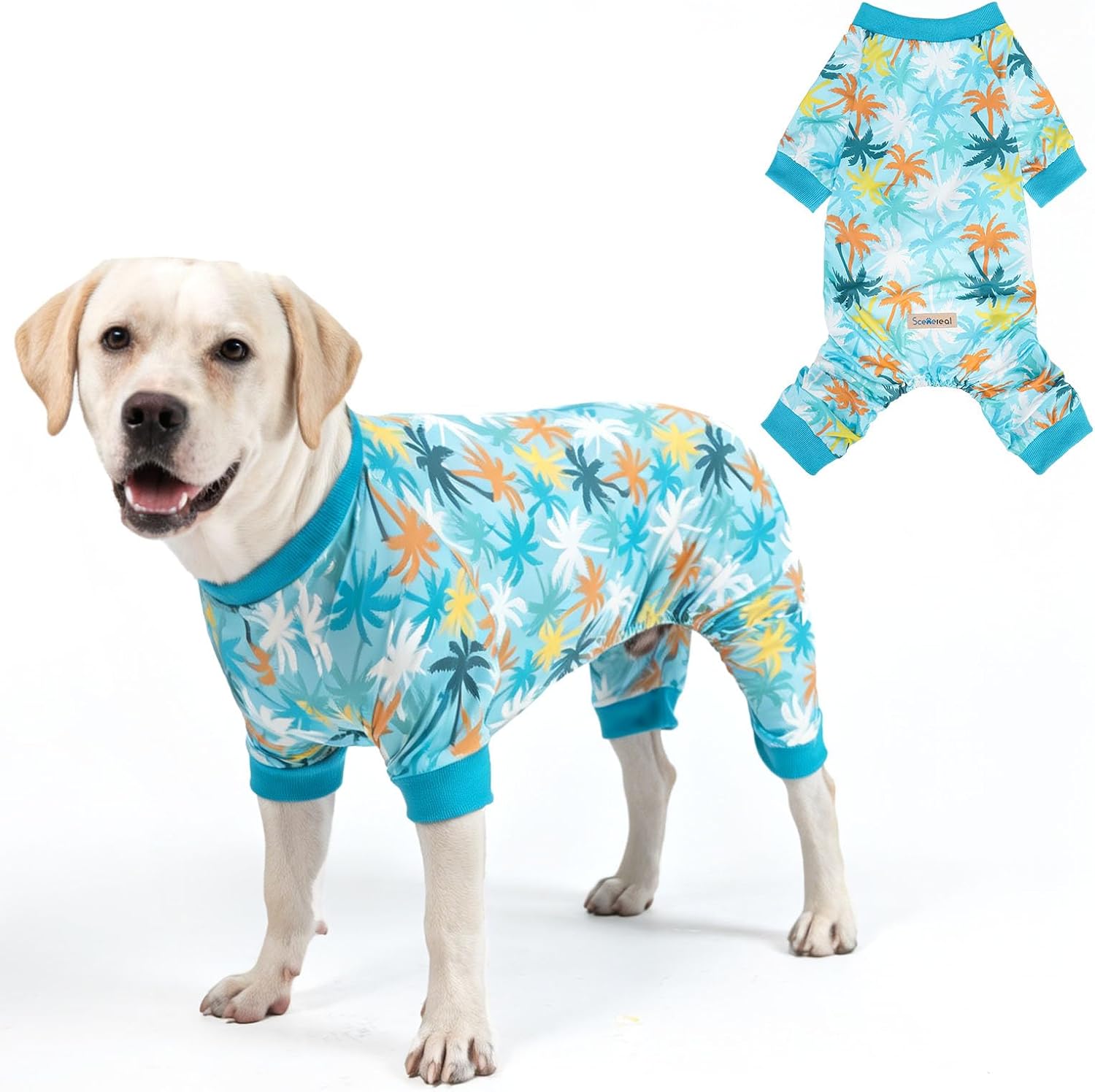 SCENEREAL Dog Sun Shirt UV Protection Cooling Vest, Quick-Dry Breathable Summer Clothes Jumpsuit Lightweight Pet Pajamas Outdoor Dirt-Resistant Shedding Control Onesie for Small Medium Large Dogs