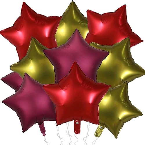 Miniatura 82 de KALOR Globos de Mylar de estrella rosa intenso de 18 pulgadas, 10 globos de helio en forma de estrella para bodas, baby shower, decoraciones de Rosa