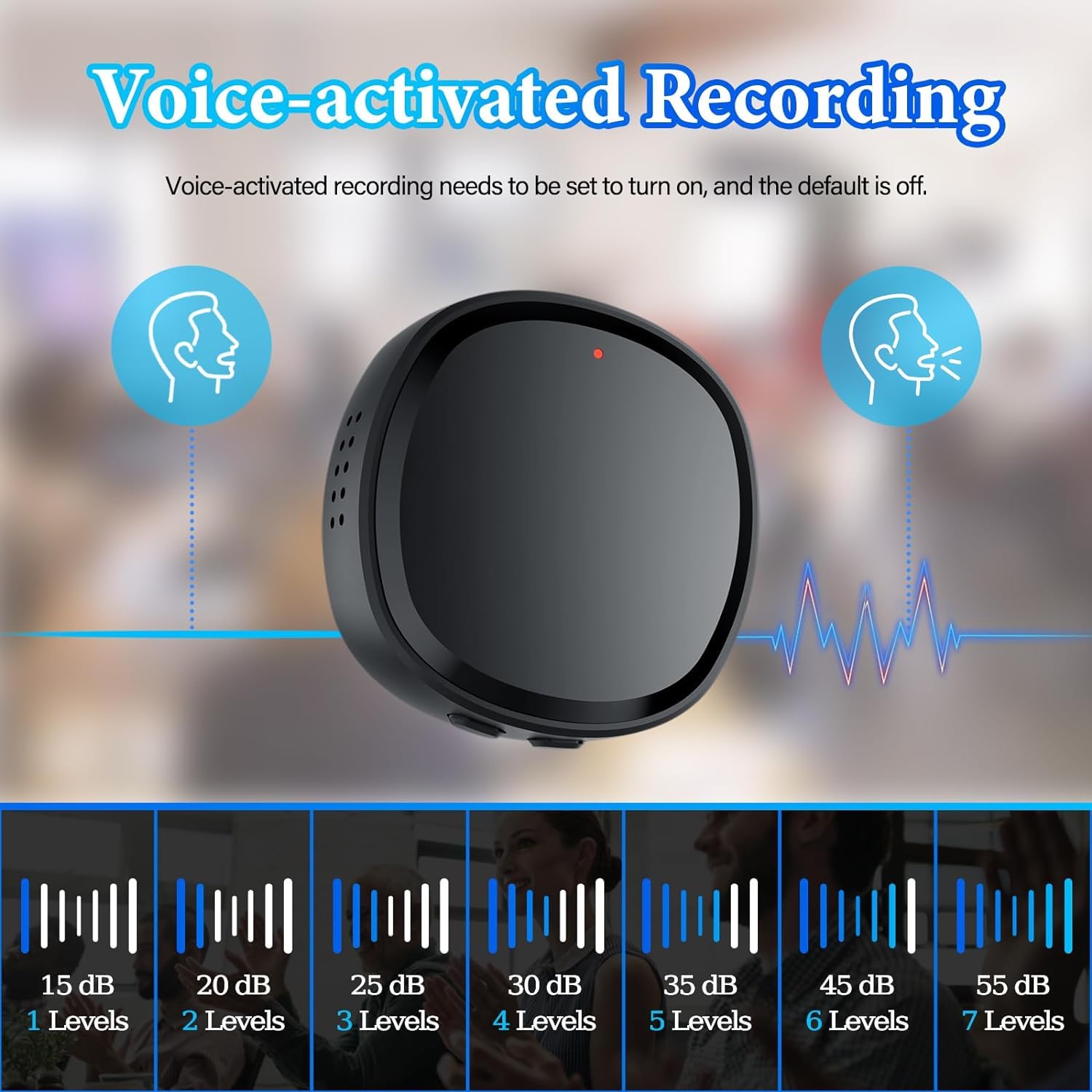 TKMARS 64GB Grabadora de Voz, Mini Magnético Grabadora Activada por Voz con 750 Horas de Grabación, MP3 Grabadora Digital USB C con Reducción de Ruido para Conferencias Entrevistas Reuniones Clase