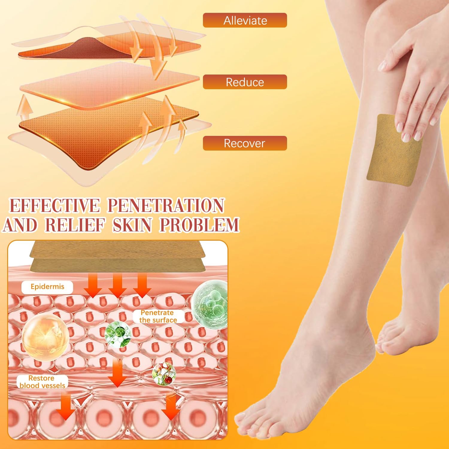 Orbica Varicose Veins Patches | Skin-Friendly, Non-Toxic Relief for Varicosity, Swelling, Muscle & Joint Pain | Instant Pain Relief & Improved Circulation (Pack Of 1-12 Pcs) 3