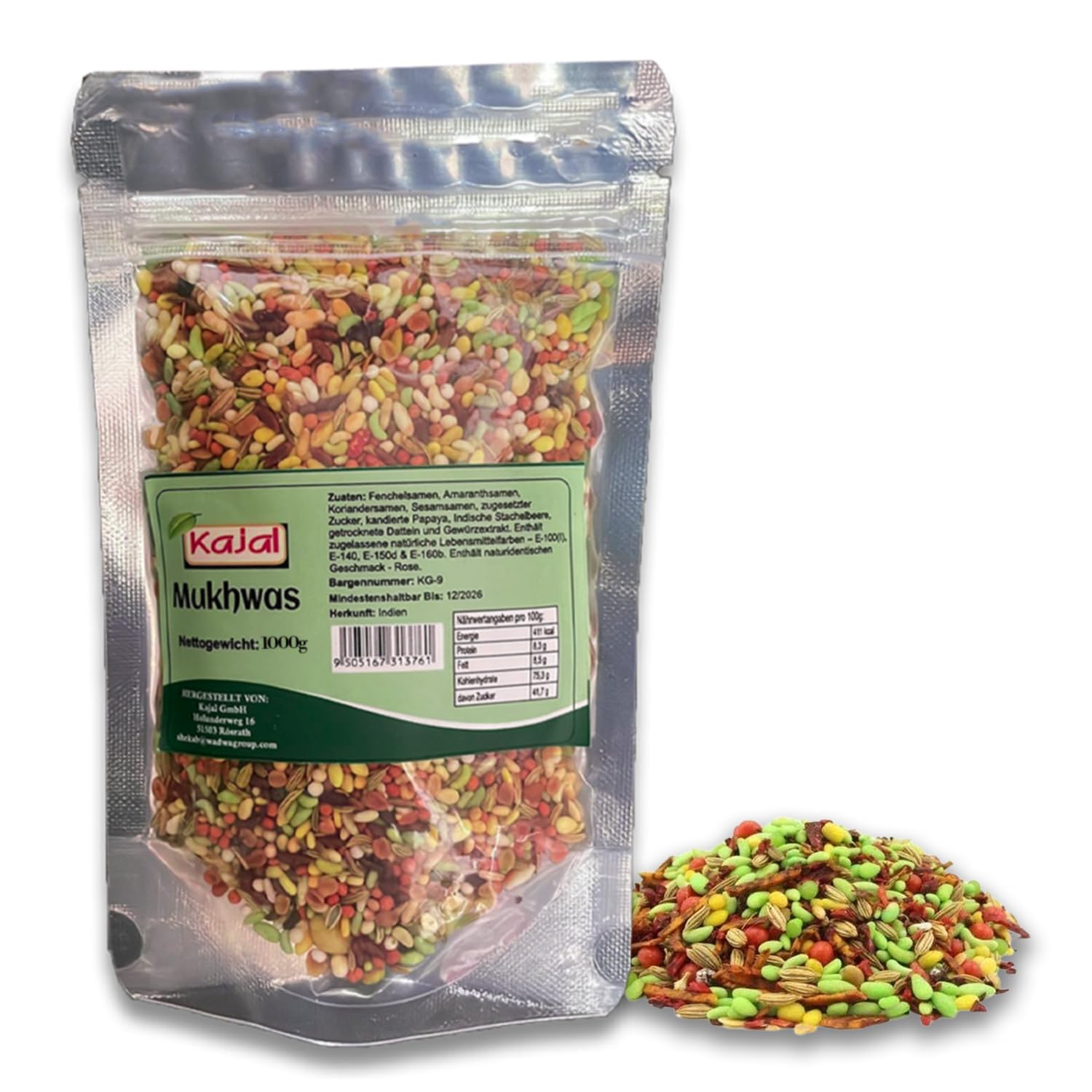 Kajal Pan Mukhwas - Zucker überzogene Mischsamen - Die perfekte Mischung für genussvolle Momente (1000g)