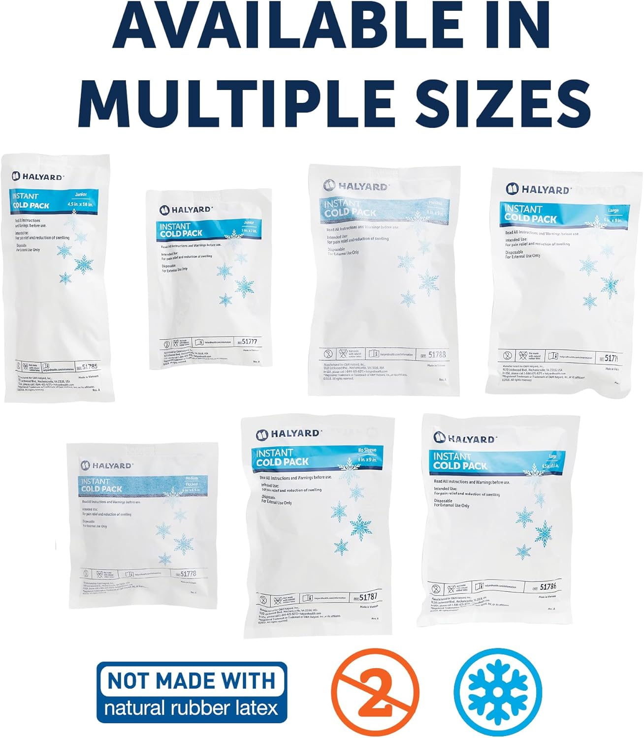 HALYARD Instant Cold Pack Disposable Cold Compress Ice Packs w/Flocking for Swelling Injuries Toothaches Sprains Strains 6 x 9 Inches, 24 Packs Per Case - 51788 - Image 9