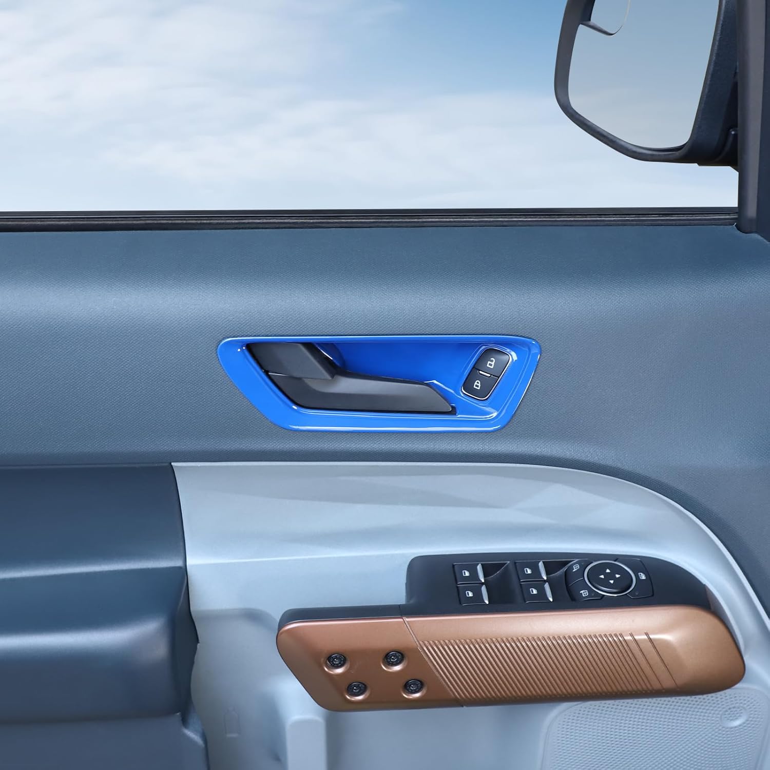 Aunginsy Car Inner Door Handle Bowl Cover Trim Compatible with Ford Maverick 2022-2025 Car Front Rear Side Door Handle Bowl Frame Panel Trim Covers Decoration Stickers Protector Interior Accessories