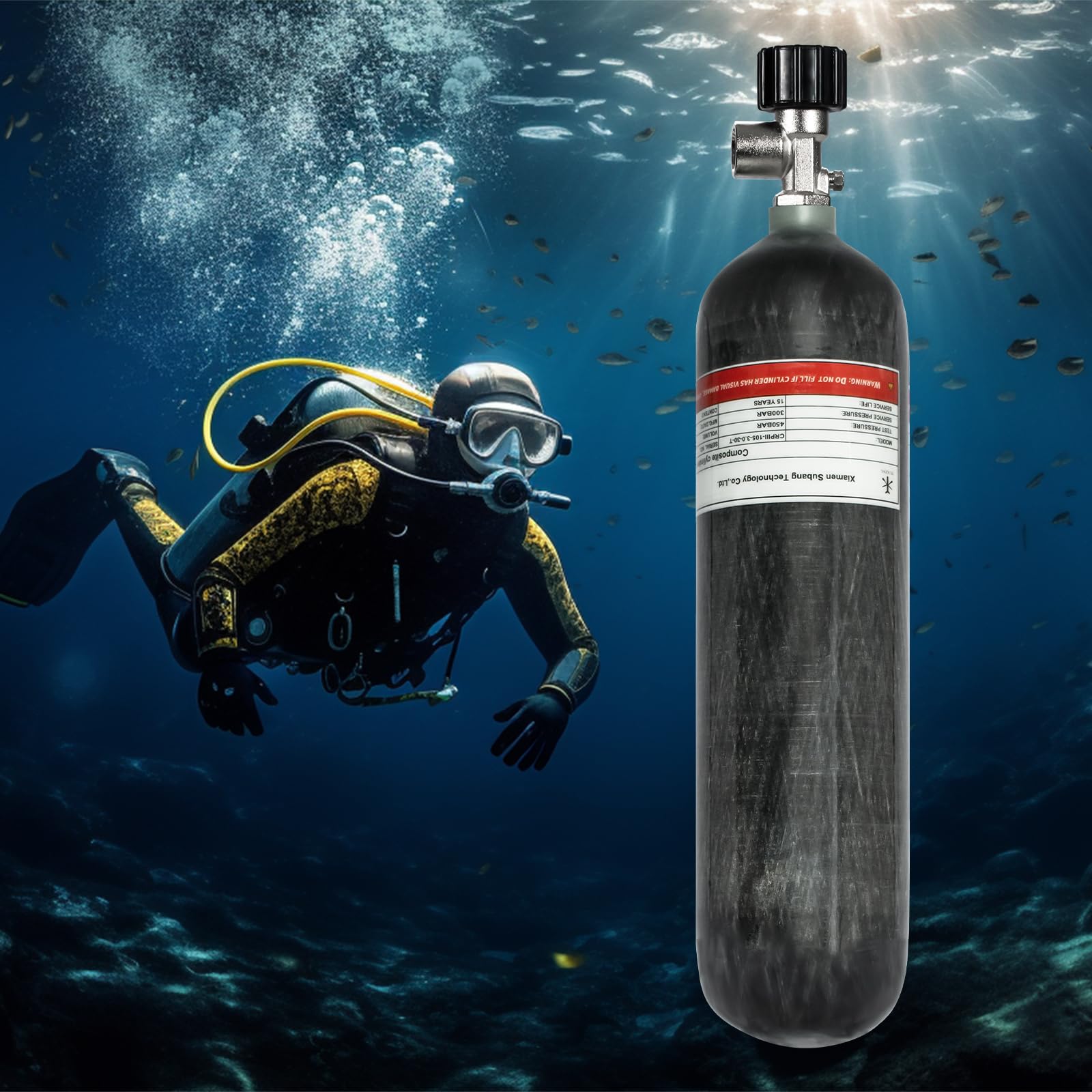 TUDIVING-4500Psi 300Bar Tauchtank Zylinderventil Füllstation Edelstahl G5/8 HPA Lufttanks Nachfülladapter M18*1,5