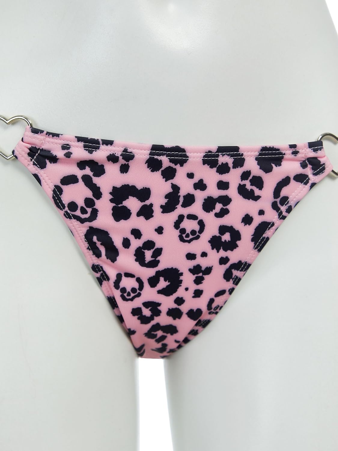 haikyuu Women Leopard Bikini Set Pink Sexy Two Piece Swimsuit Halter Bikini Set Tie Side Bathing Suit - Image 5