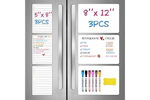 6 Pack Magnetic Dry Erase Board for Refrigerator