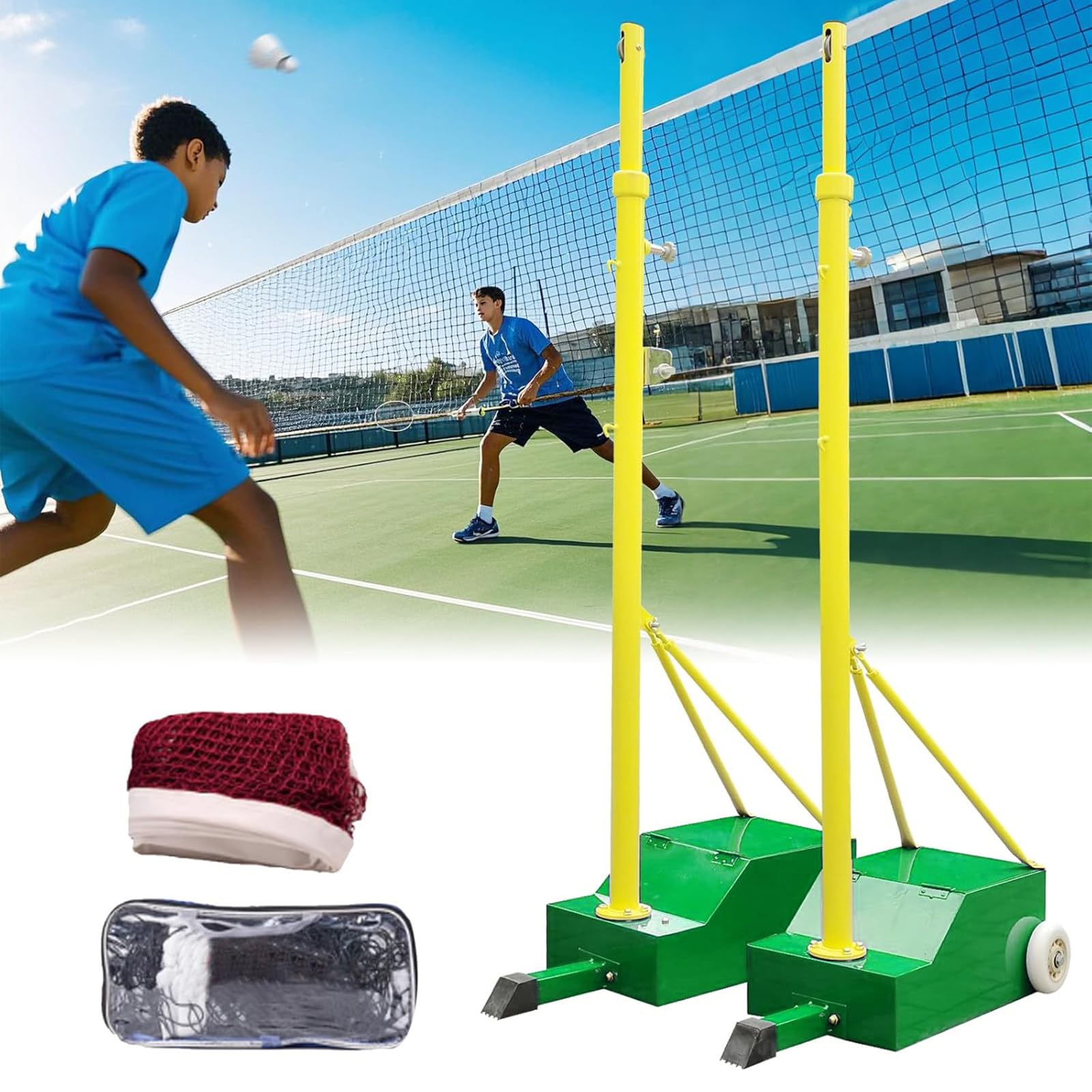 Filet de badminton autoportant portable volley-ball équipement sport jardin facile