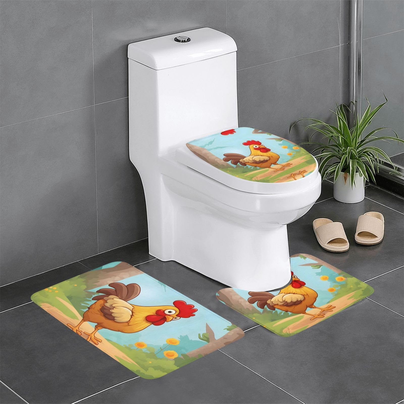 Tapis de salle de bain antidérapants lot de 3 ultra absorbants sécurité WC et douche