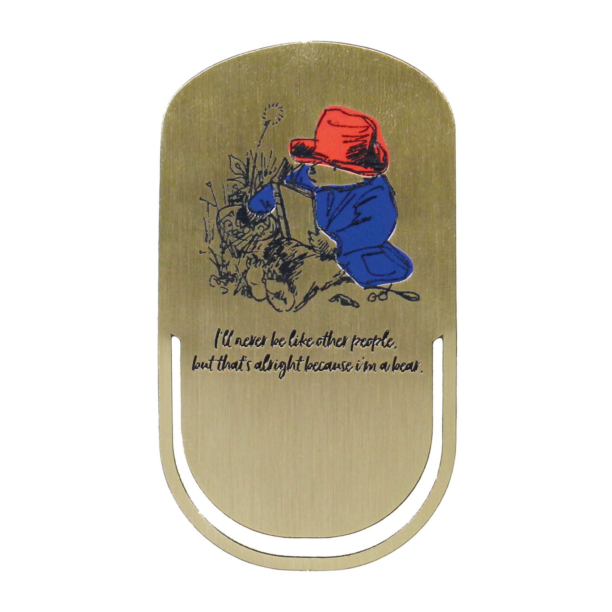 Half Moon Bay | Paddington Bear | Never Be Like Other People Metal Bookmark | Gold Paperclip Page Marker 2.7x2 Inch | Official Merchandise | Heartwarming British Novelty Gift for Kids