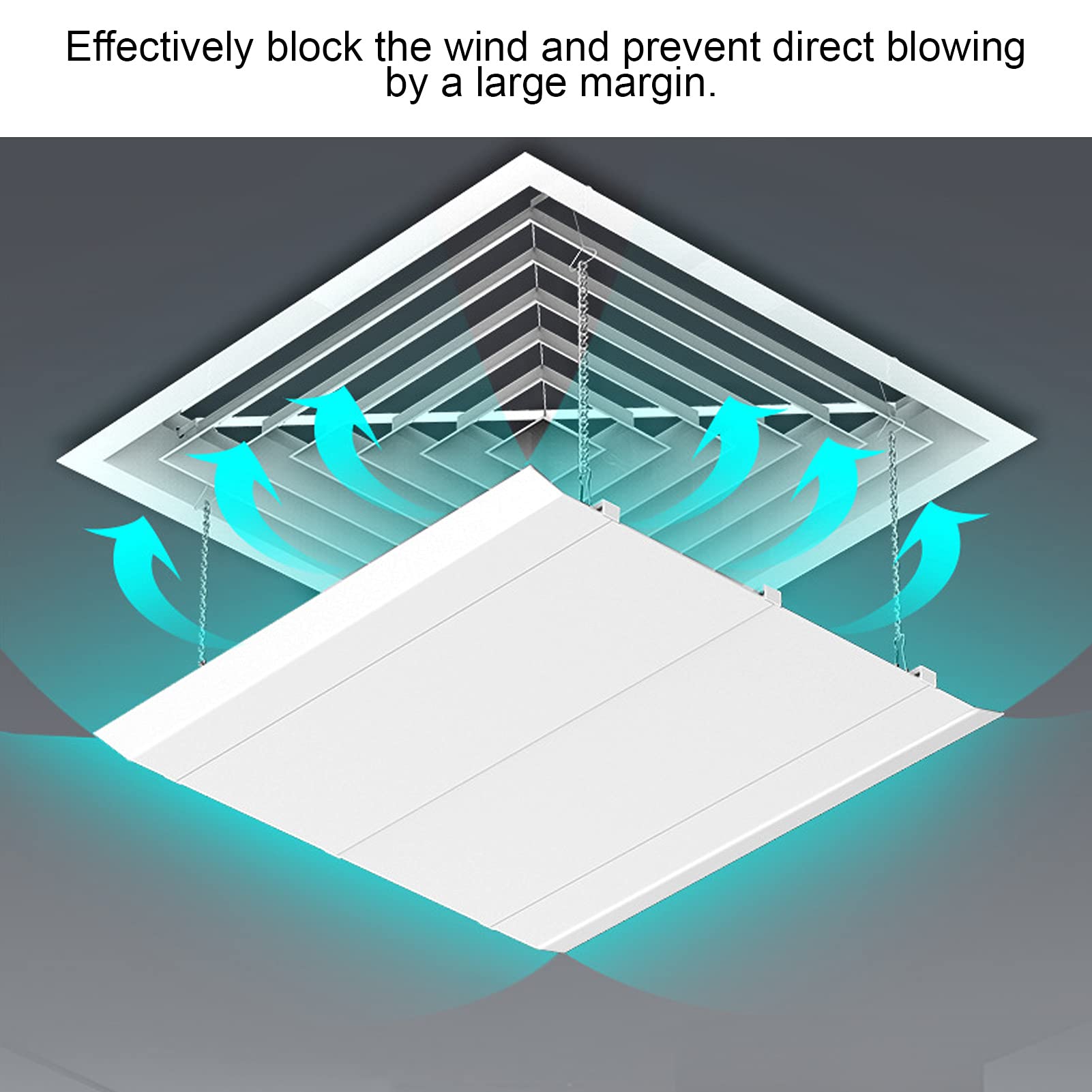 Centralny klimatyzator Osłona przeciwwiatrowa Deflektor zimnego wiatru Przegroda Łatwa instalacja Konstrukcja z haczykiem Bezpieczny materiał ABS 45x45 cm do salonu Sypialnia Biuro