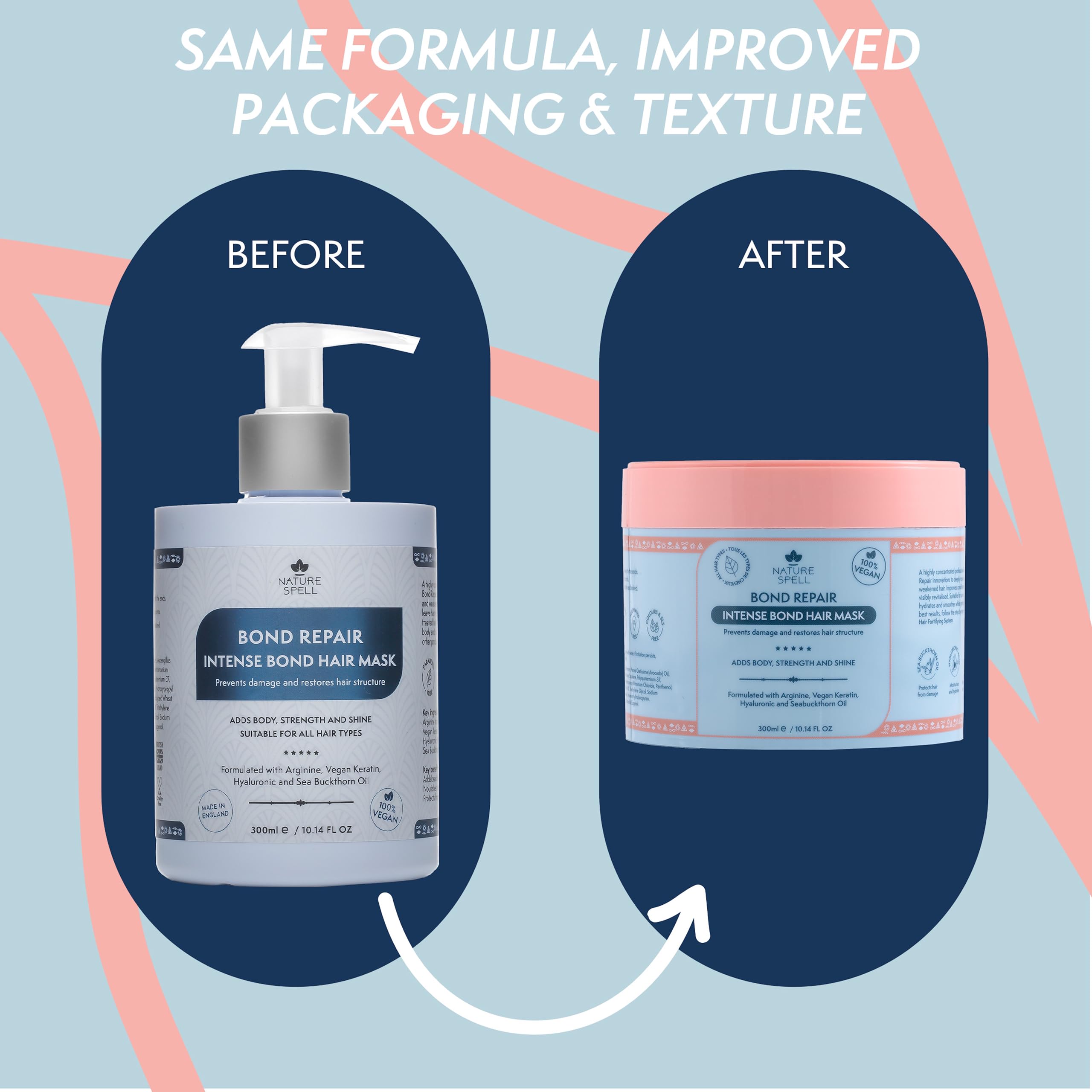 Nature Spell Bond Repair Hair Mask, Prevents Damage & Restores Hair Structure, Infused with Arginine - Image 3