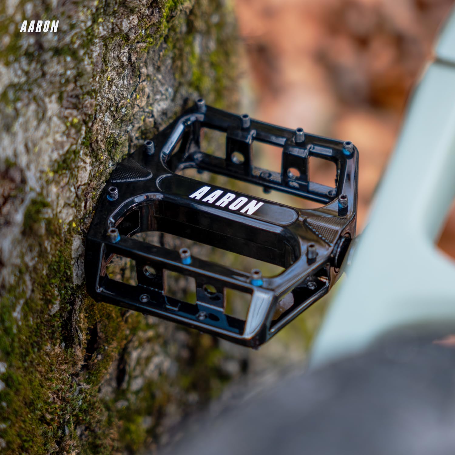 AARON - Pédales de VTT Rock - en Aluminium/à Plateforme - avec roulements à Billes industriels étanches/Picots Amovibles antidérapants - pour vélo électrique/VTT/VTC/Autre