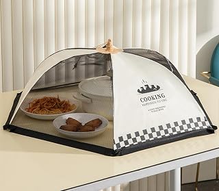 Mesh Food Cover, Food Tent, Food Covers for Outside, Pop-Up Food Covers Tent Umbrella for Indoor, Outdoor Camping, Picnics, BBQ, Collapsible and Reusable (70cm Checked Pattern)