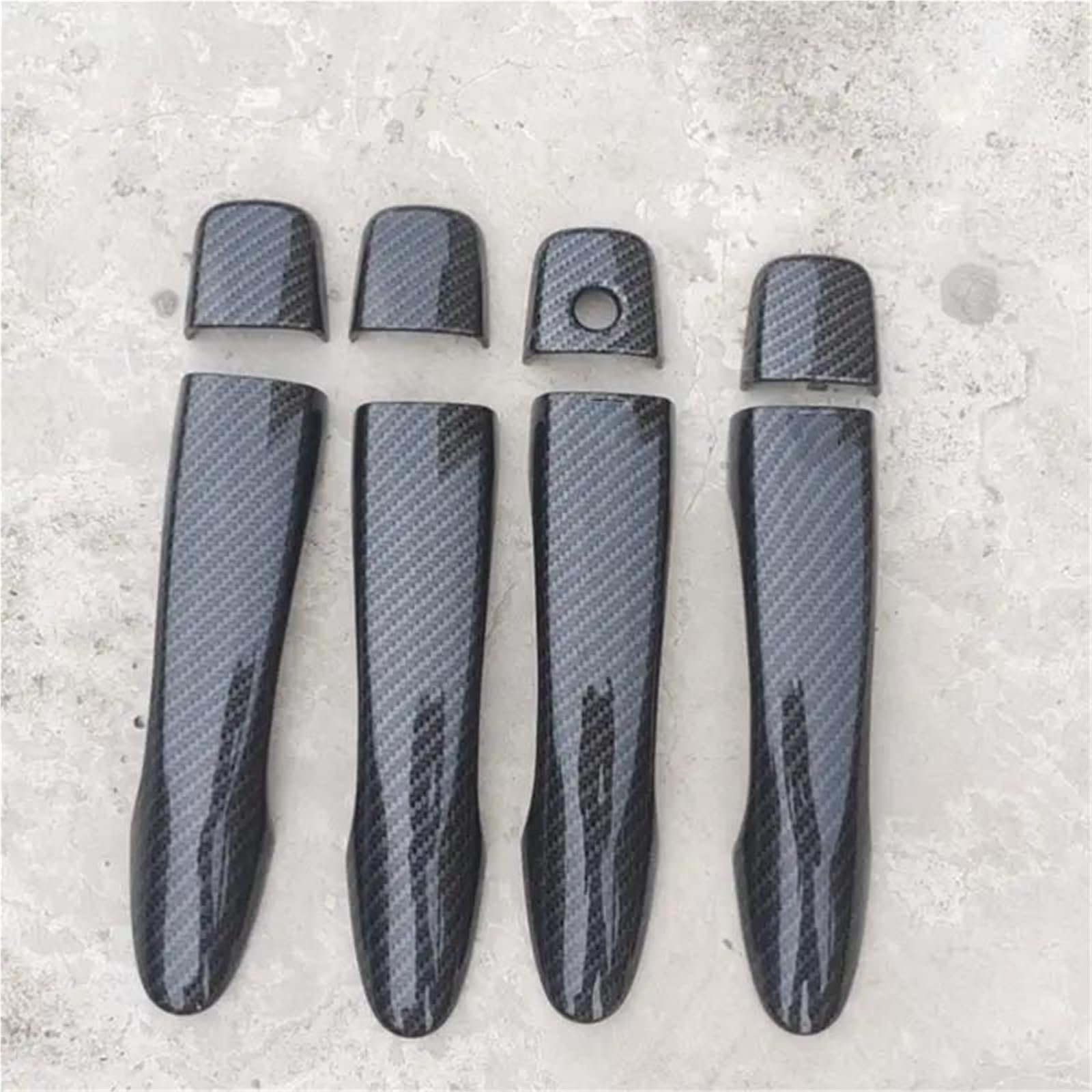 KJHOPY for Nissan for Qashqai J11 2014-2021 ABS Carbon Fiber Chrome Car Door Handle Cover Stickers Styling Accessories Exterior Door Handle(Style1)