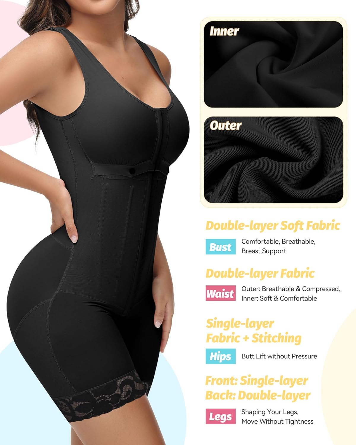 SHAPSHE Fajas Colombianas Moldeadoras Full Body Shaper Postparto Post Surgery Stage 2/3 Tummy Control Compression Garment - Image 5