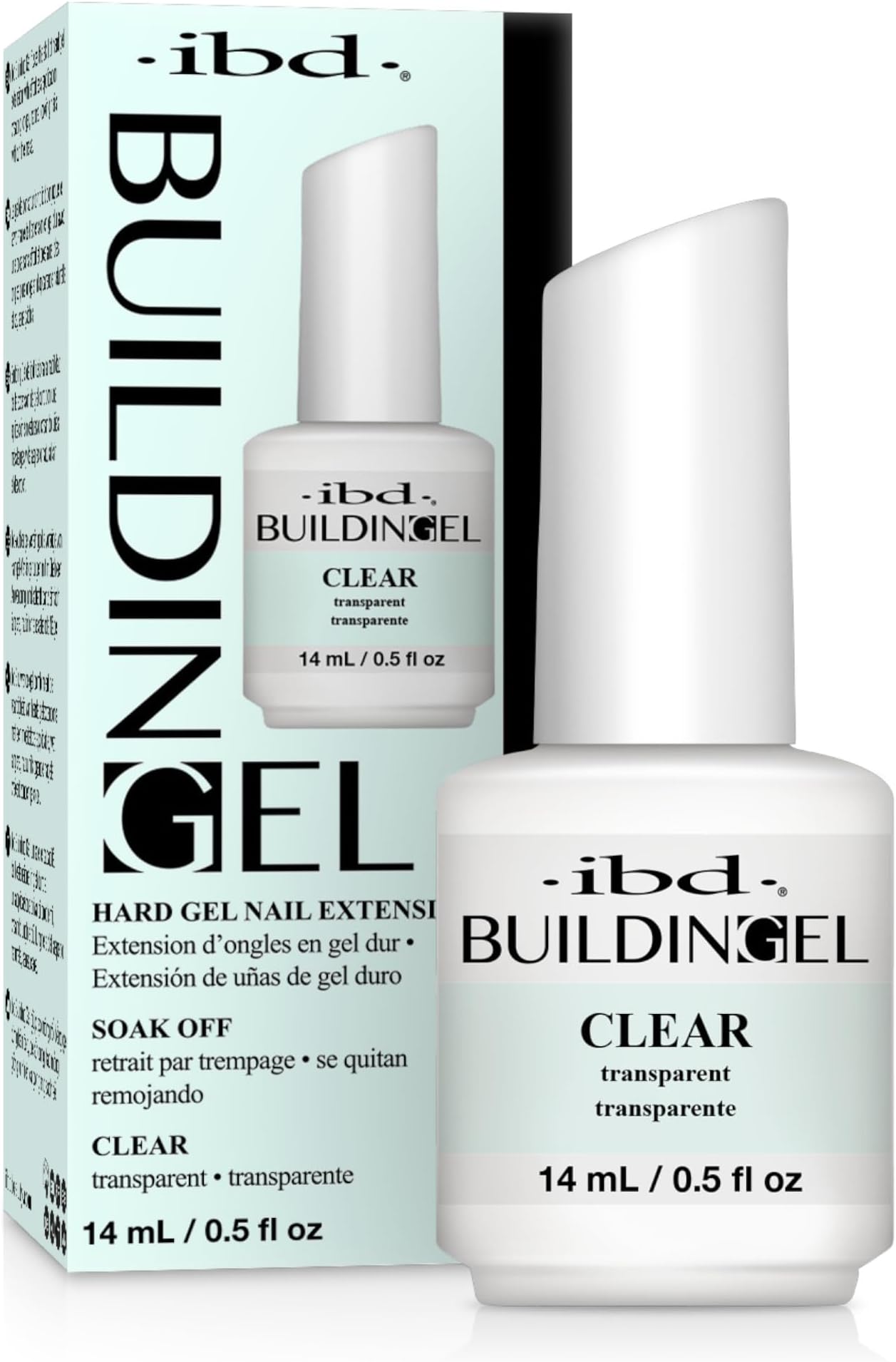 Building Gel Clear – Hard Builder Gel for Nails Extensions, Soak-Off UV/LED for Sculpting & Strengthening, Nail Enhancement Gels, 0.5 oz