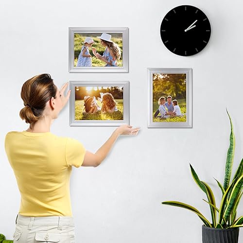 Miniatura 5 de Giftgarden Juego de 12 portarretratos plateados de 5 x 7, multimodernos de 5 x 7 pulgadas, para pared o mesa