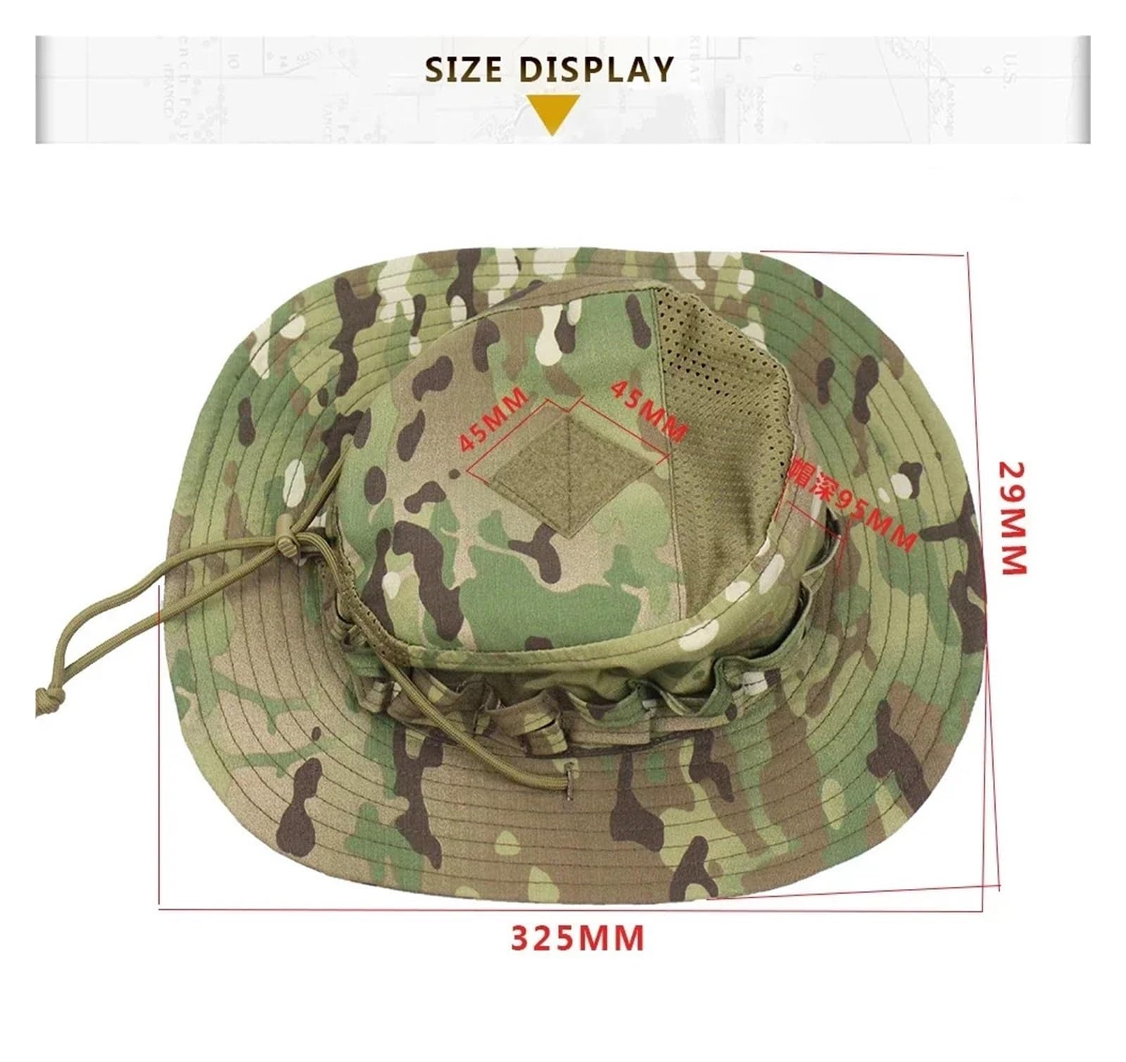 Generico Berretto tattico Boonie Hat Sport all'Aria Aperta Pesca Escursionismo Campeggio Cappelli mimetici Copricapo da Uomo