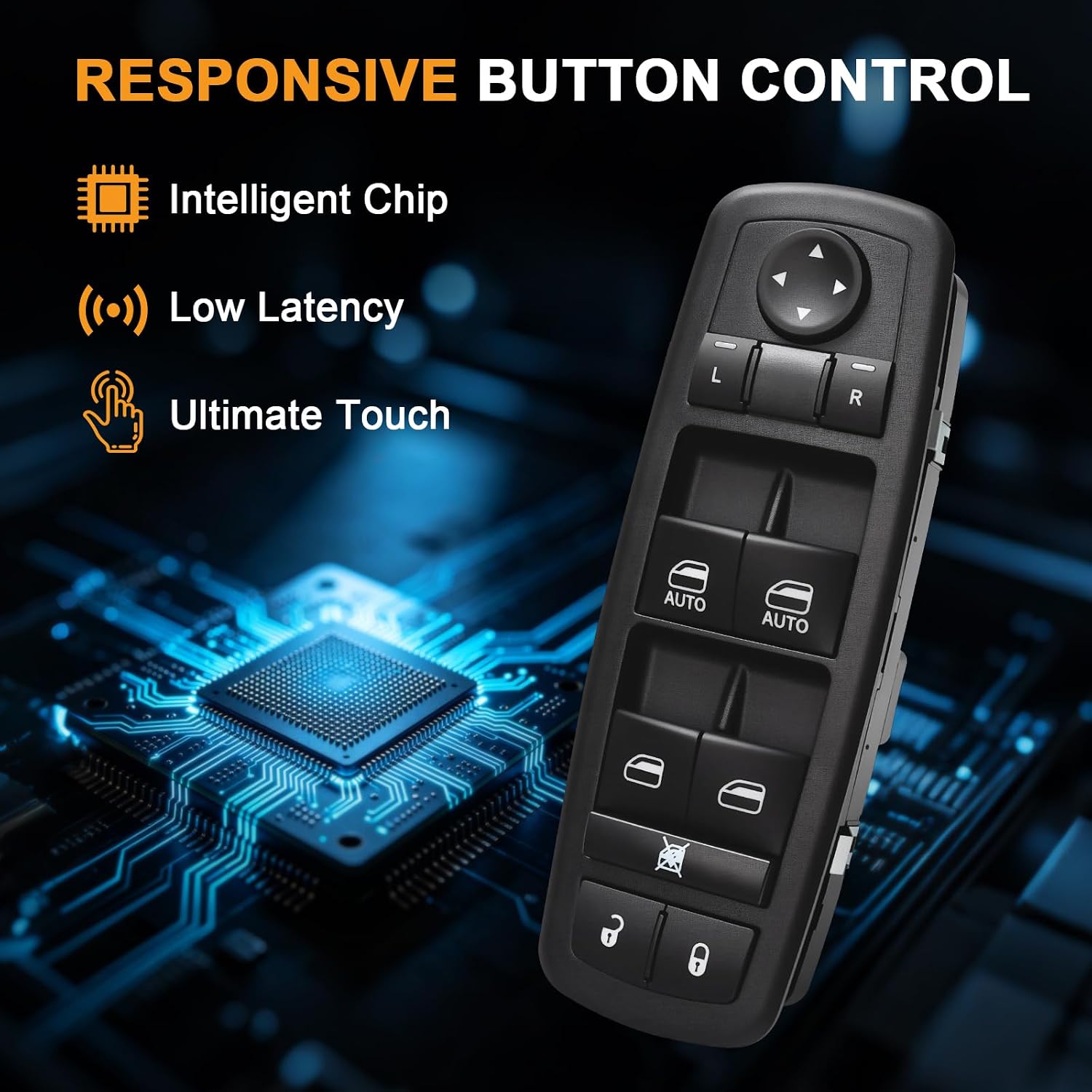 MMOWW Master Power Window Switch Replaces 68110866AB 68110866AA Compatible with Dodge Grand Caravan 2012-2016, Chrysler Town & Country 2012-2015, Ram 1500 2500 3500 4500 5500 2013-2015