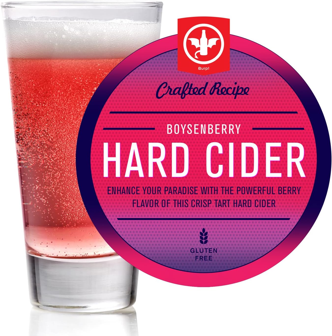 BrewDemon 2 Gal. Boysenberry Hard Cider Recipe Kit - Makes a Wicked-Good 5.5% ABV Batch of Craft Brewed Hard Cider