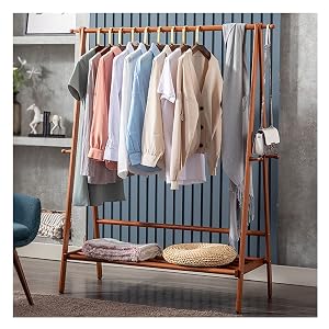 Clothes Rod Rack Shoe Bench Coat Stand Rack Hanger Wooden Garment Clothes Rack with Shelves Large Freestanding Clothing