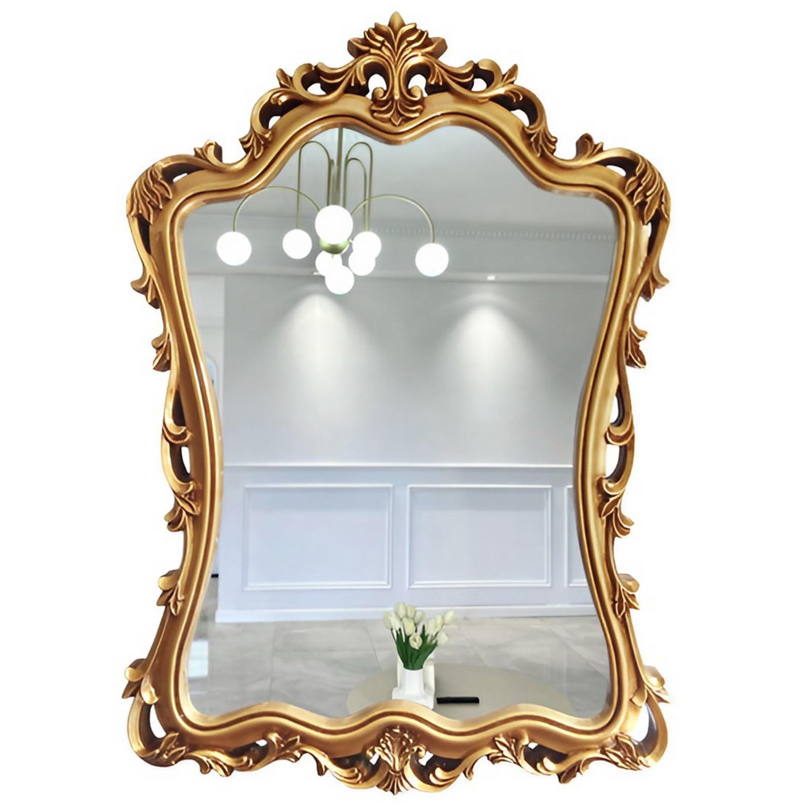 FGXHHS 35×25 inch Large Vintage Gold Mirror - French Baroque & Antique Wall Ornate Entryway Mirrors for