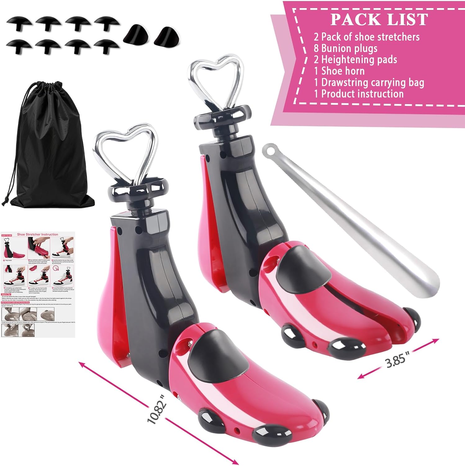 LANNEY Shoe Stretcher Women Men, Boot Stretchers 4-Way Shoe Tree Adjustable Widener Expander Unisex Boots Stretcher Wide Feet