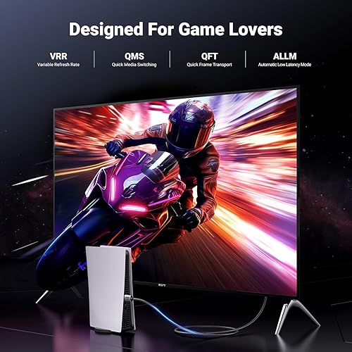 Miniatura 4 de UGREEN Cable HDMI 2.1 de 8K de 48 Gbps de 10 pies, cable HDMI de alta velocidad certificado de aluminio, 4K 240Hz 120Hz 8K 60Hz, HDCP 2.2 y 2.3,