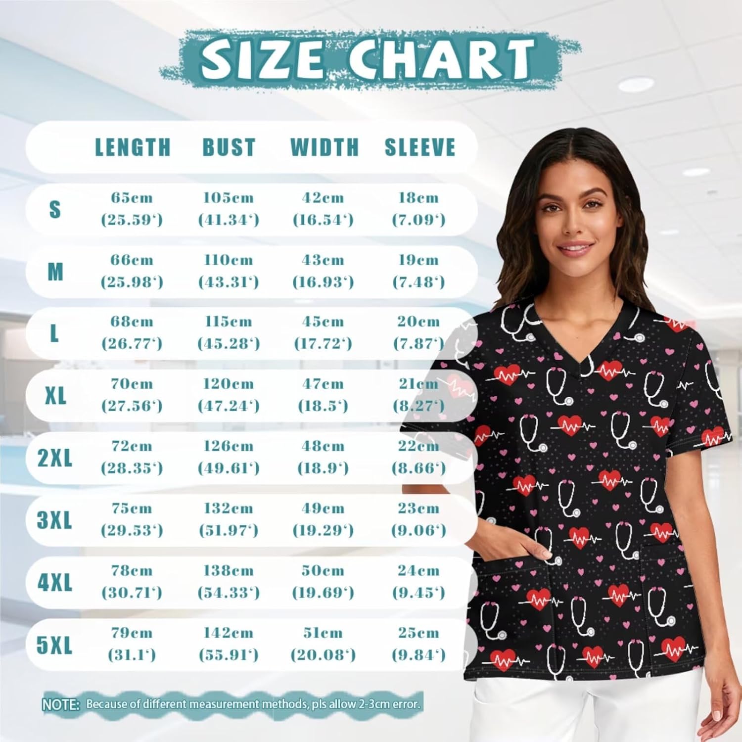 Scrubs Set for Women V-Neck Top and Jogger Cargo Pant with Pocket Funny Medical Uniform Nursing Scrub Set