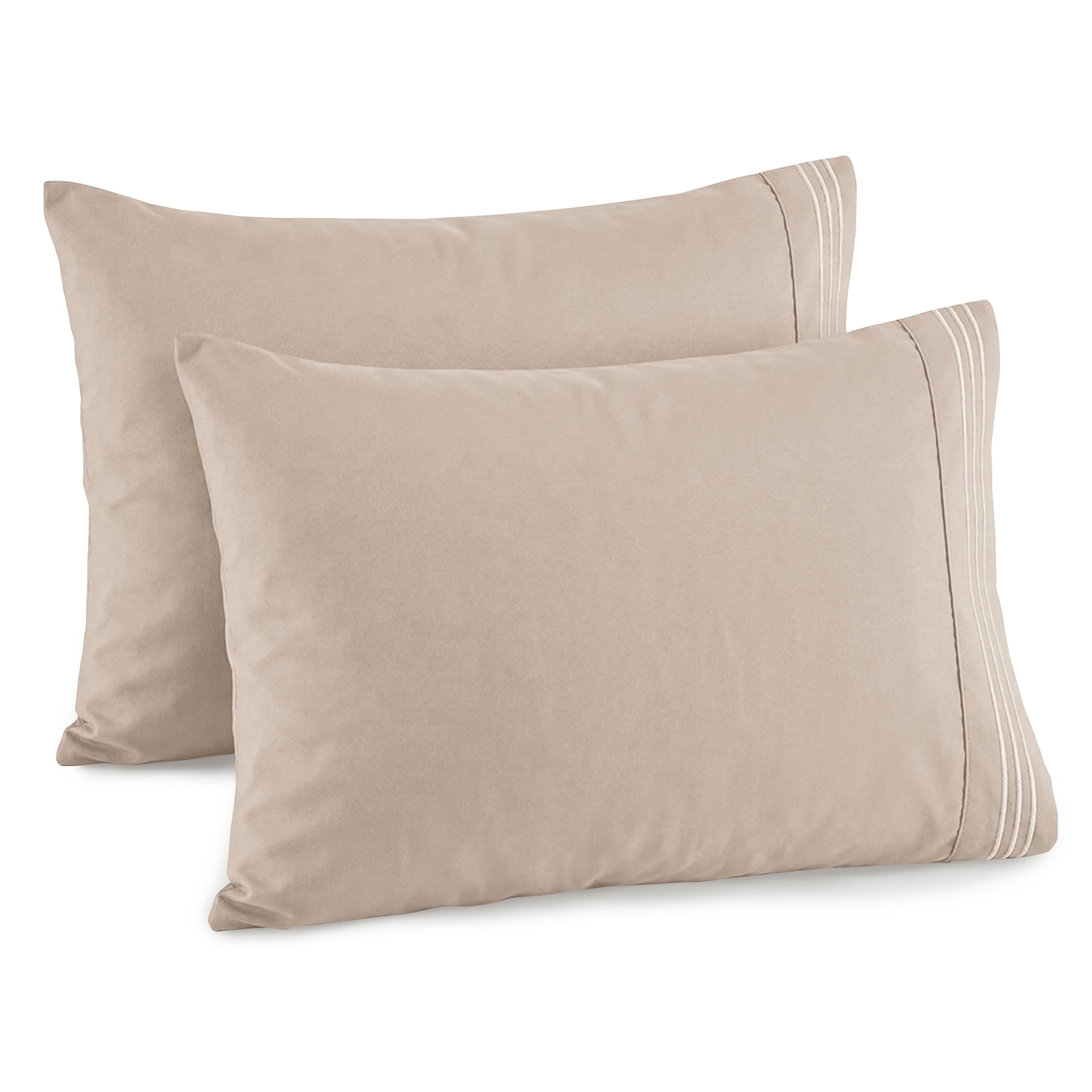 Elegant Comfort Premium Hotel Quality 2-Piece Pillowcase Set, Luxury & Softest 1500 Thread Count Egyptian Quality Bedding Pillowcases, Wrinkle and Fade Resistant, King, Cream