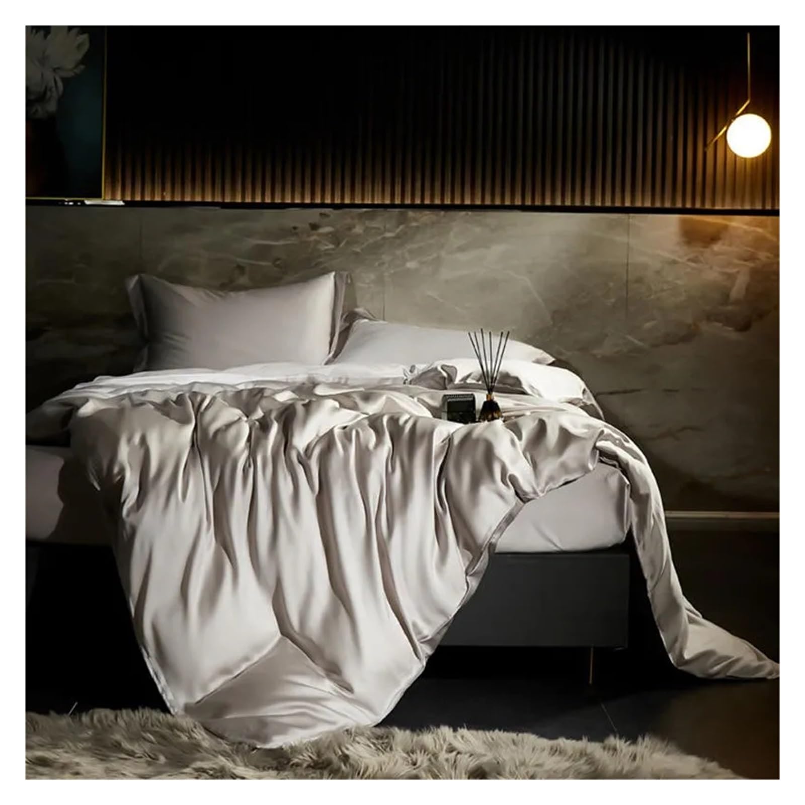 Sbcgfy B Lcak Silk Duvet Cover Set Ed Sheet Pillowcases Softest Cooling Smooth Edding Set Double Queen King Family,Cotton Duvet, Zq-11042,-King Size 2.0M Ed 4Pcs