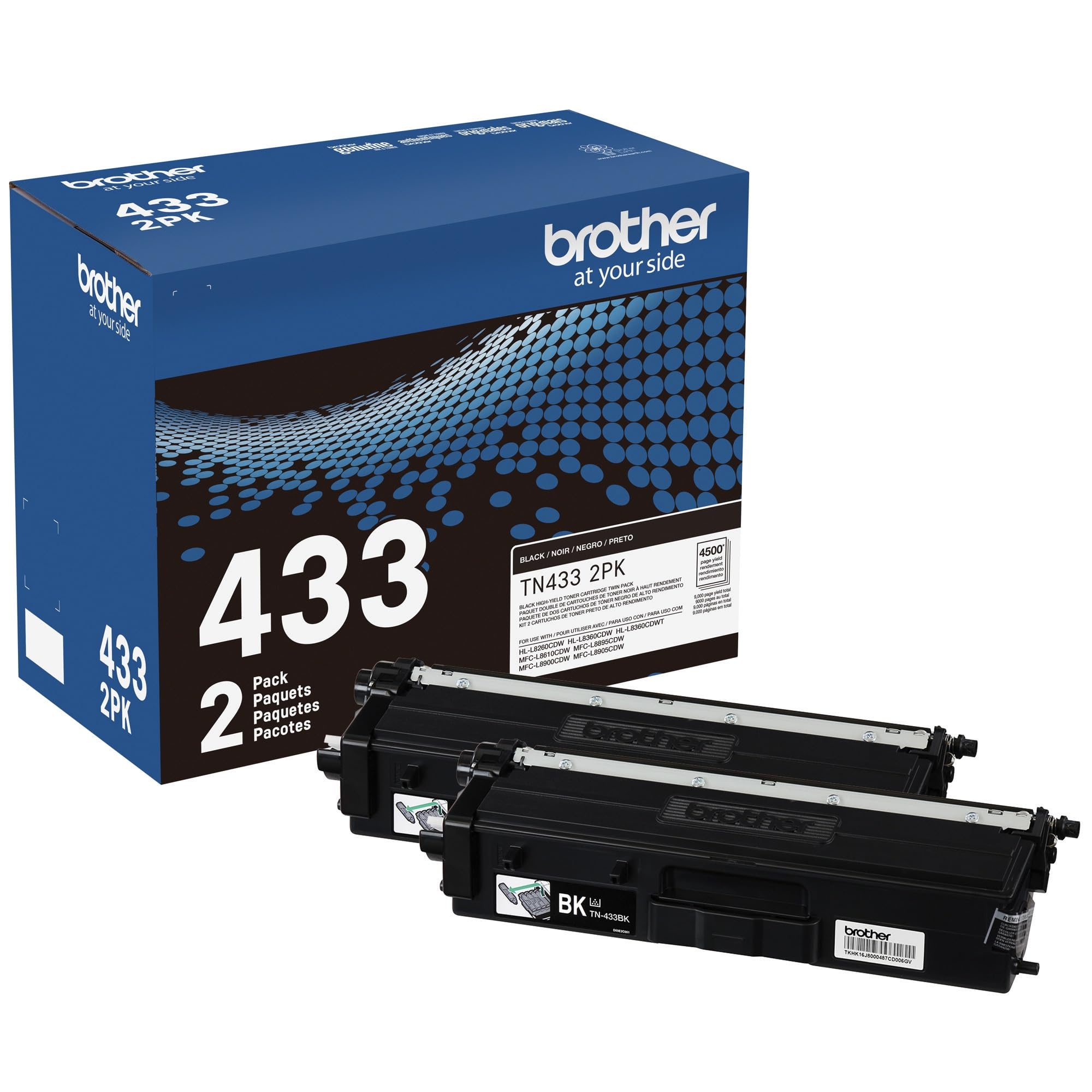 Photo 1 of Brother Genuine TN433BK High Yield Toner-Retail Packaging , Black, 1 Size