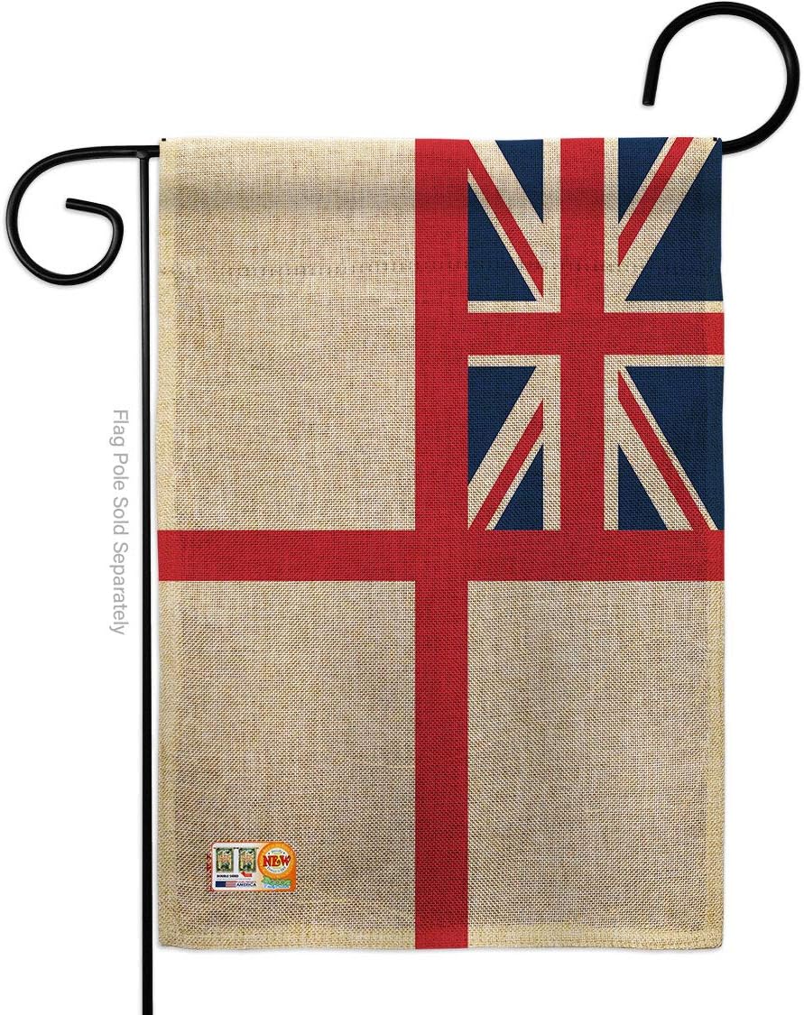 British Navy Burlap Garden Flag Regional World Historic International Heritage Celebration Cultural Country Particular Area Small Decorative Gift Yard House Banner Double-Sided Made In USA 13 X 18.5