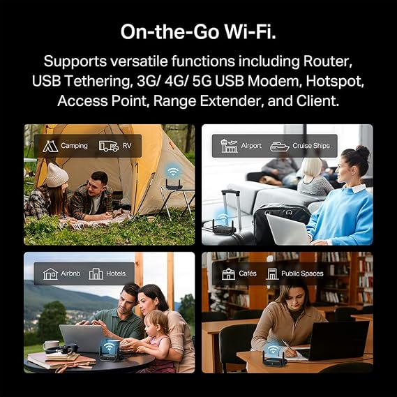 TP-Link Roam 6 AX1500 Portable Wi-Fi 6 Travel Router Dual-Band | Easy Public WiFi Sharing | Hotel/RV/Travel Approved | Phone WiFi Tether | USB C 3.0 | Multi-Mode | OpenVPN, WireGuard | TL-WR1512X
