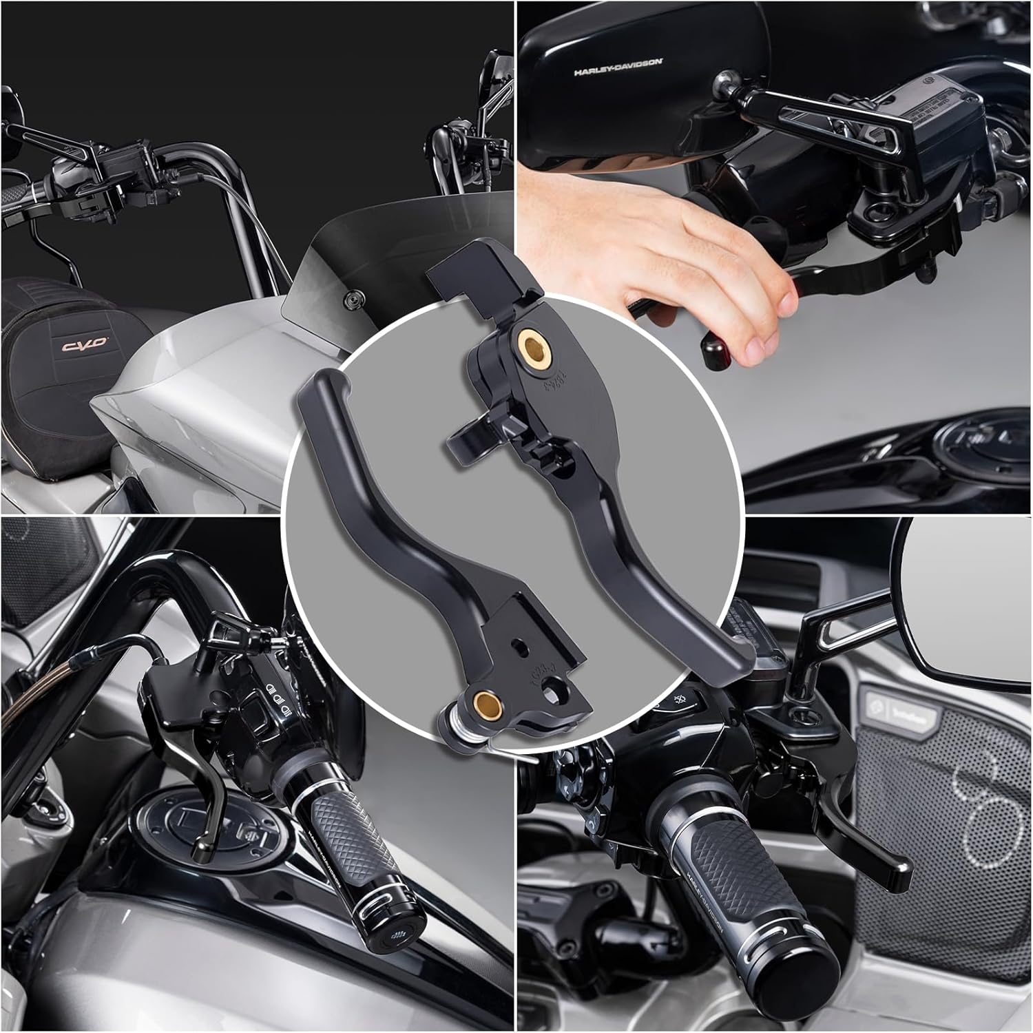 2024 Road Glide Black Brake Clutch Lever, 3 Finger Clutch Levers, CNC Shorty Lever Compatible with 2023-2025 CVO Road Glide, 2024-2025 Harley Touring Road Glide/Road Glide CVO ST