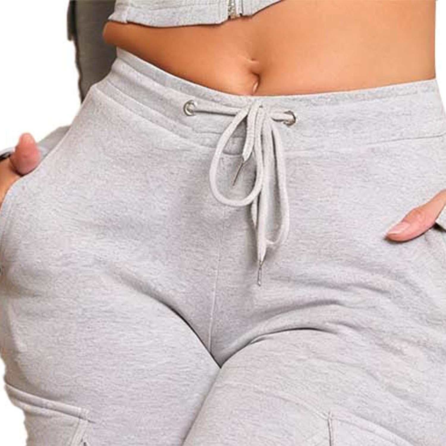 HGps8w Stretch Skinny Cargo Pants for Women Elastic High Waisted Versatile Workout Casual Sweatpants with Pockets