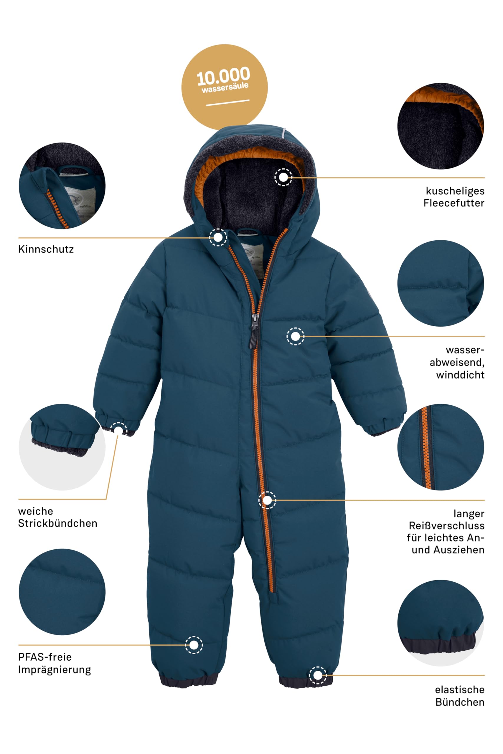 first instinct by killtec Fiow 20 Mns Qltd Onpc Mono acolchado con capucha/traje de nieve repelente al agua Unisex bebé (Pack de 1)