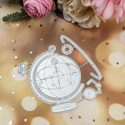 Miniatura 6 de Troqueles de metal Globe World, mapa, geografía, globo terrestre, troquel, manualidades, plantilla, plantillas de molde para manualidades,