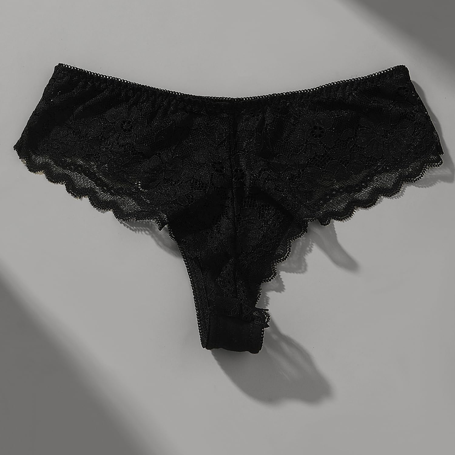 Women's Seamless Cotton Thong Underwear for Women Soft Lace Thongs Breathable Low Rise Bikini Briefs 5 Pack S-XL - Image 8